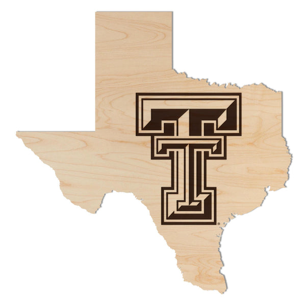 Texas Tech University Double T on State Wall Hanging – Crafted from Cherry and  Maple Wood - Texas Tech Red Raiders