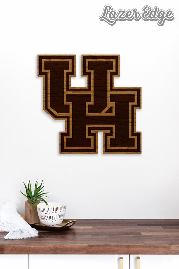 University of Houston UH Cutout Wall Hanging - Crafted from Cherry and Maple Wood - University of Houston Cougars