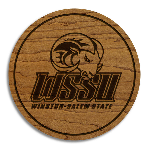Winston Salem State University Coaster – Crafted from Cherry or Maple Wood – Winston Salem State University Rams
