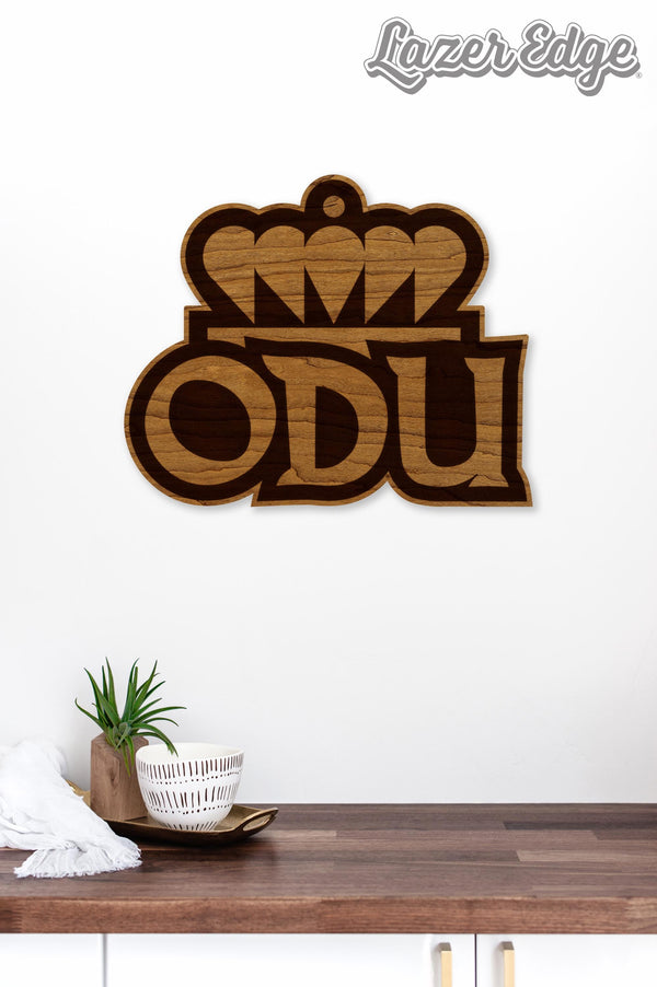 Old Dominion University Crown Logo Wall Hanging - Crafted from Cherry or Maple Wood - ODU Monarchs
