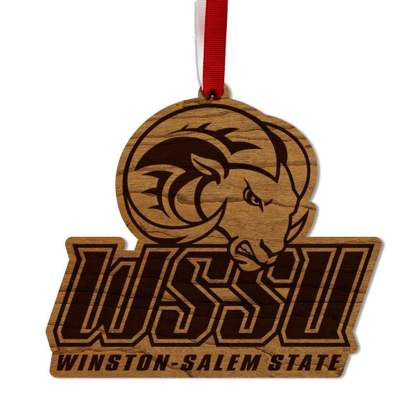 Winston Salem State University Rams Ornament – Crafted from Cherry or Maple Wood – Winston Salem State University Rams