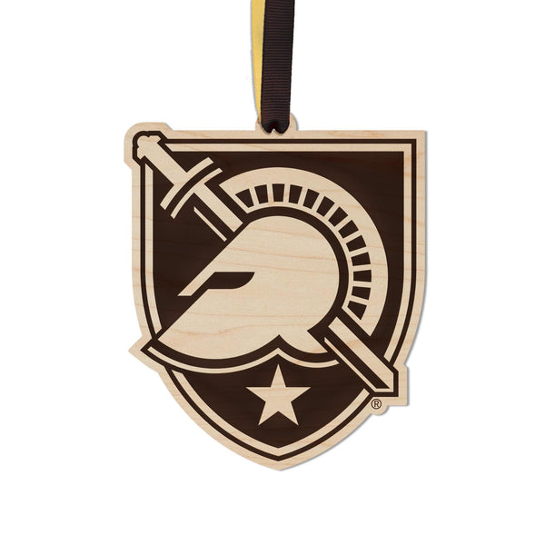 West Point University Army Shield Ornament – Crafted from Cherry and Maple Wood – West Point Black Knights