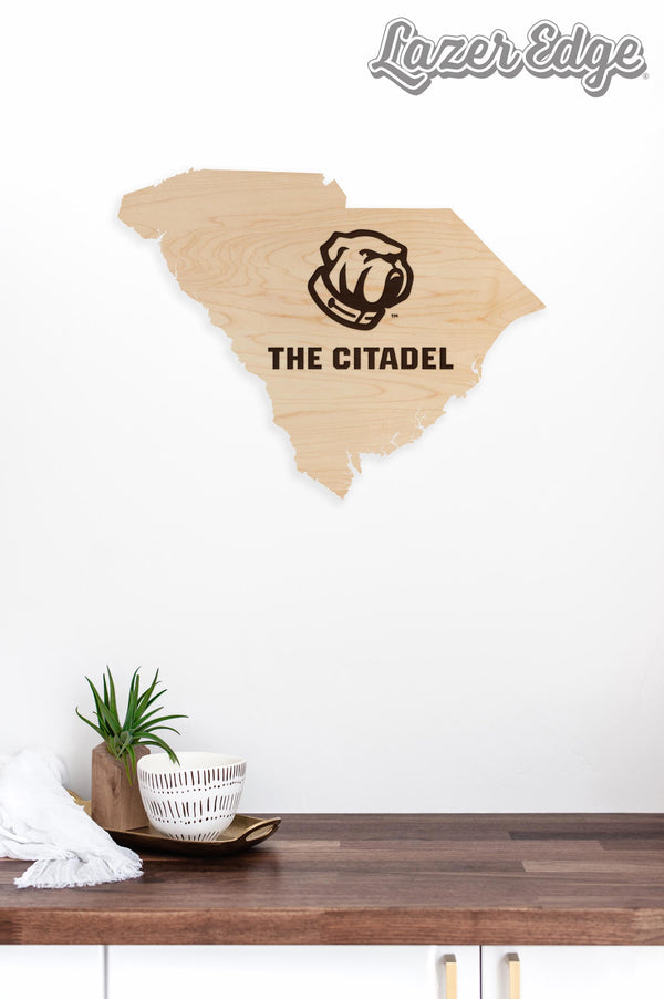 The Citadel Bulldog on State Wall Hanging – Crafted from Cherry and  Maple Wood - The Citadel Cadets
