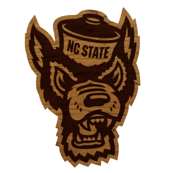 North Carolina State University Tuffy Wall Hanging - Crafted from Cherry or Maple Wood - NC State Wolfpack