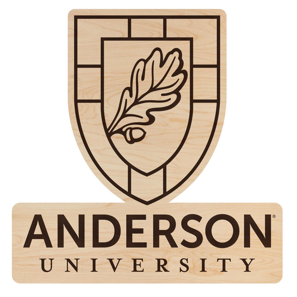 Anderson University Institution Mark Wall Hanging - Crafted from Cherry or Maple Wood - Anderson Trojans