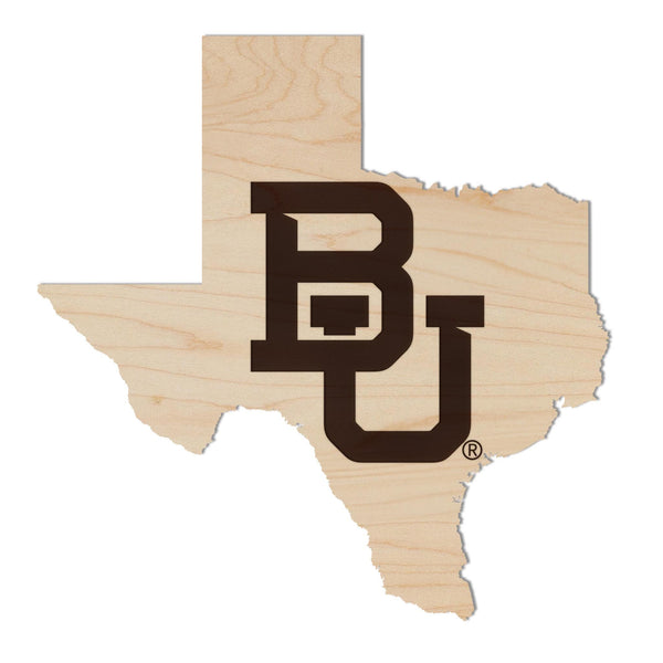 Baylor University BU on State Magnet - Crafted from Cherry or Maple Wood - Baylor Bears