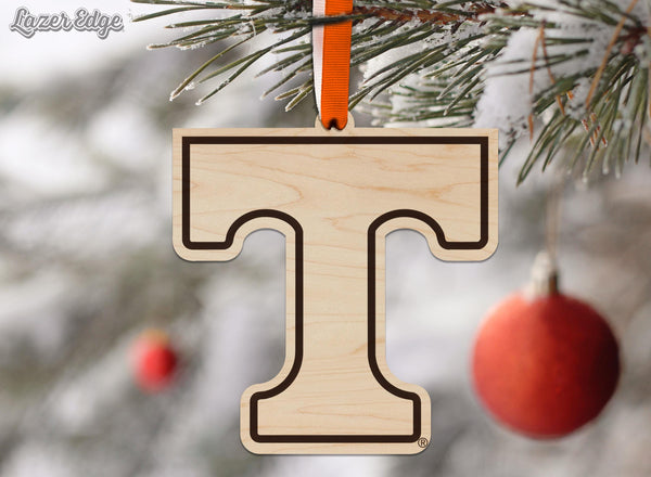 University of Tennessee Power T Ornament – Crafted from Cherry and Maple Wood – Tennessee Volunteers