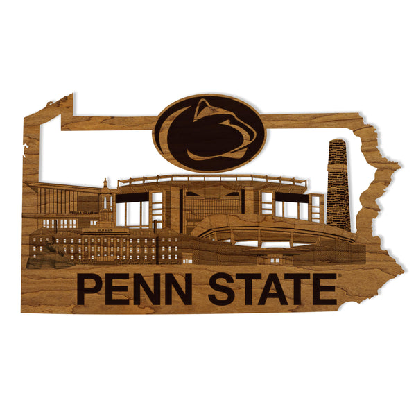 Penn State Nittany Lions Skyline Wall Hanging – Crafted from Cherry and  Maple Wood - Penn State Nittany Lions