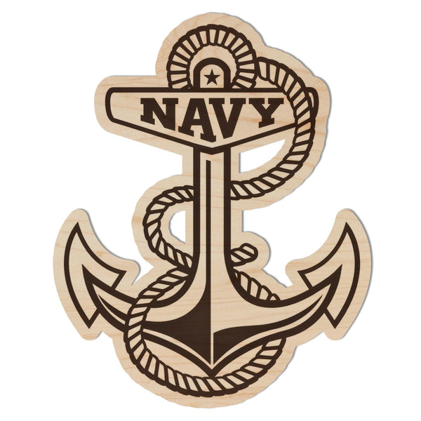 United States Naval Academy Anchor Magnet - Crafted from Cherry or Maple Wood - Air Force Navy Midshipmen