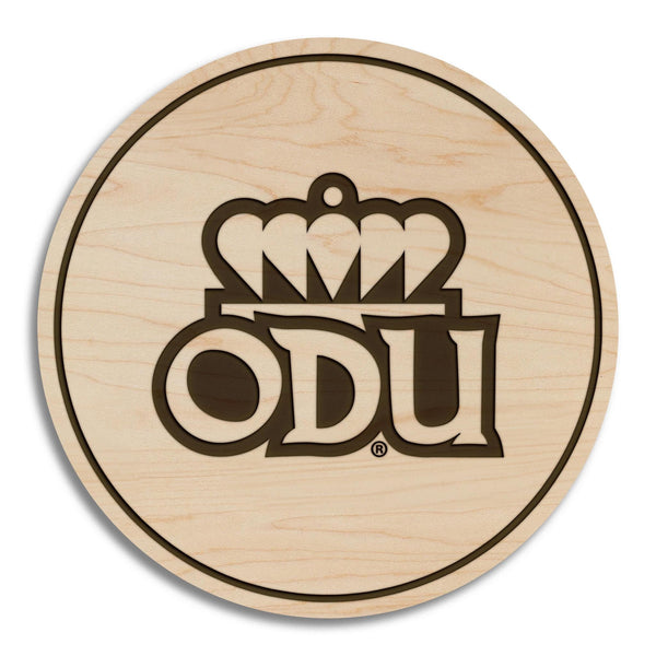 Old Dominion University Crown Coasters – Crafted from Cherry or Maple Wood – Old Dominion Monarchs