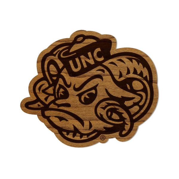 University of North Carolina Chapel Hill Ramses Head Magnet - Crafted from Cherry or Maple Wood - UNC Tar Heels