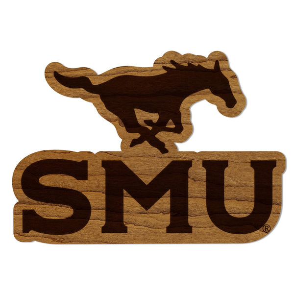 Southern Methodist University Mustangs Magnet - Crafted from Cherry or Maple Wood - SMU Mustangs