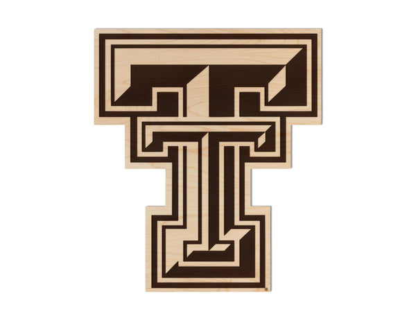 Texas Tech University Double T Cutout Wall Hanging – Crafted from Cherry and  Maple Wood - Texas Tech Red Raiders