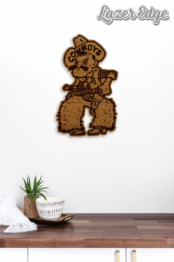 University of Wyoming Cowboys Wall Hanging - Crafted from Cherry and Maple Wood - Wyoming Cowboys