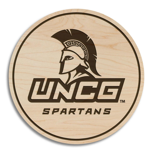 University of North Carolina Greensboro Spartans Coaster - Crafted from Cherry or Maple Wood - UNCG Spartans