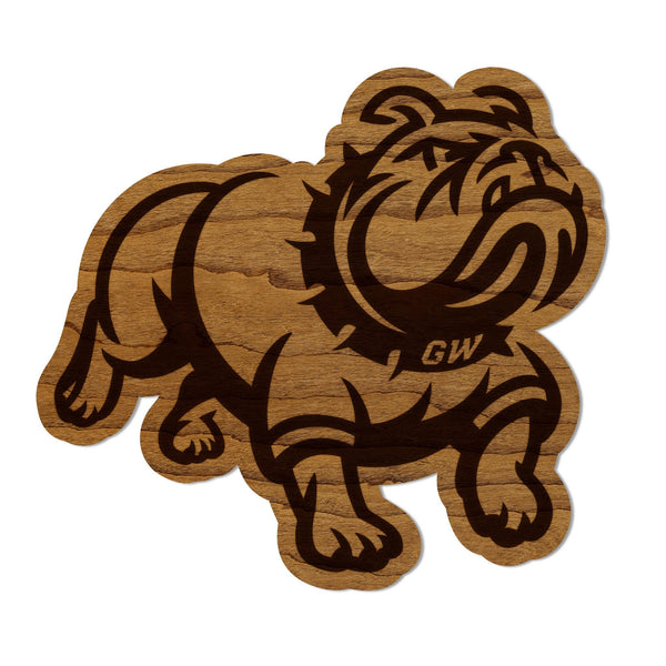 Gardner Webb University Bulldog Magnet - Crafted from Cherry or Maple Wood - Gardner Webb Bulldogs