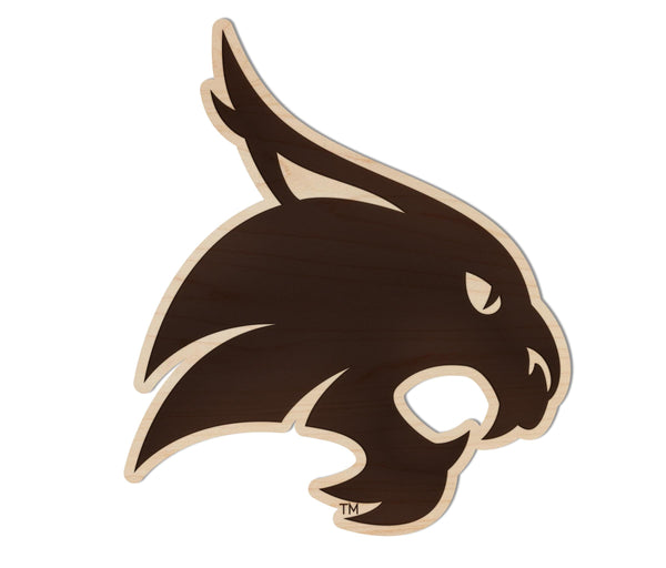 Texas State University Bobcat Magnet - Crafted from Cherry or Maple Wood - Texas State Bobcats