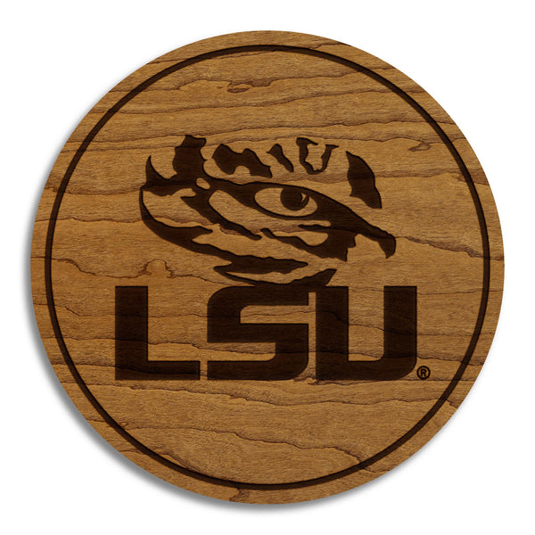 Louisiana State University Tigers Coaster – Crafted from Cherry or Maple Wood – LSU Tigers