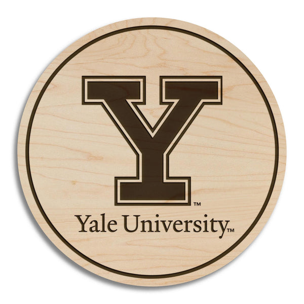 Yale University Athletic Y Coaster – Crafted from Cherry or Maple Wood – Yale Bulldogs