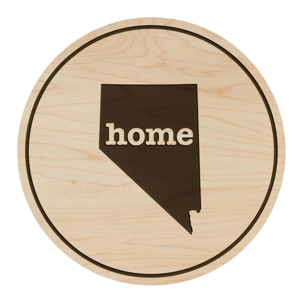 Nevada Home State Map Coaster - Crafted from Cherry or Maple Wood