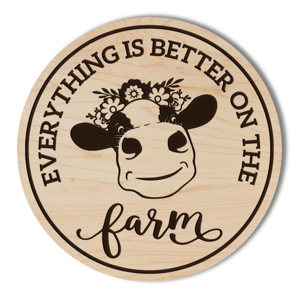 Cow Wooden Coaster - Crafted from Cherry or Maple Wood - Farm Animals
