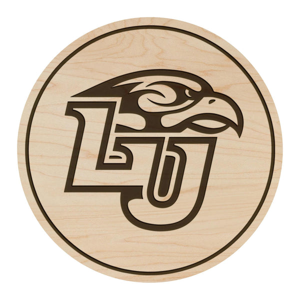Liberty University Eagle Coaster – Crafted from Cherry or Maple Wood – Liberty University Flames