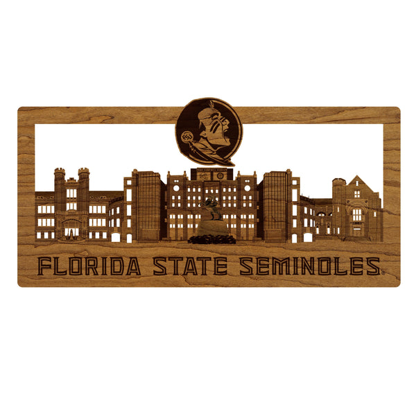 Florida State University Skyline Wall Hanging - Crafted from Cherry or Maple Wood - Florida State Seminoles