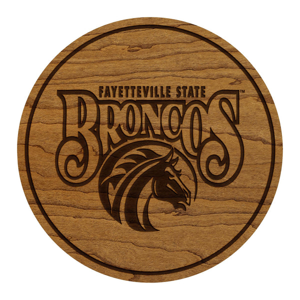 Fayetteville State University Broncos Coaster – Crafted from Cherry or Maple Wood – Fayetteville State Broncos