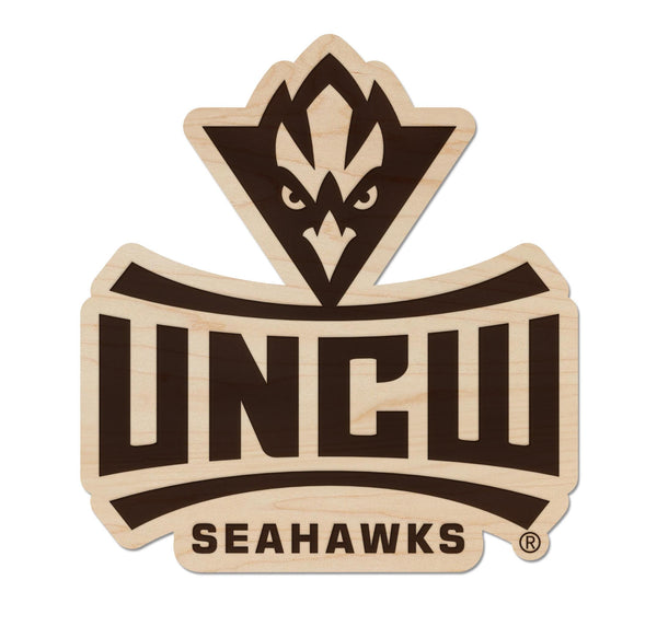 University of North Carolina at Wilmington Logo Magnet - Crafted from Cherry or Maple Wood - UNCW Seahawks