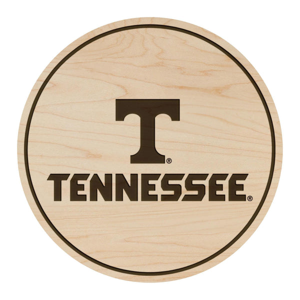 University of Tennessee Wordmark Coaster – Crafted from Cherry or Maple Wood – Tennessee Volunteers