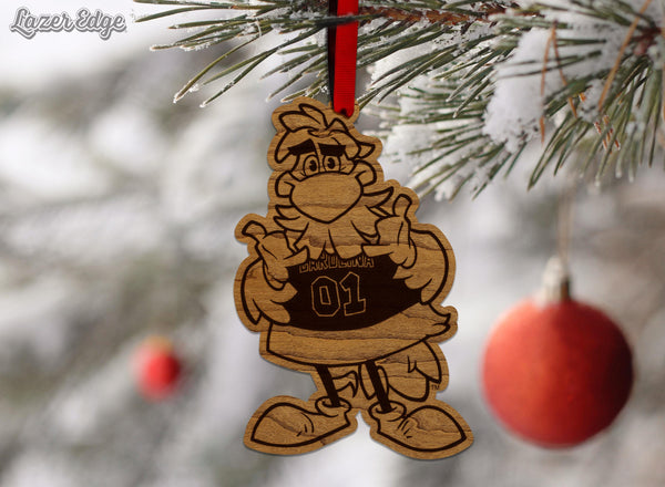 University of South Carolina Cocky Ornament – Crafted from Cherry and Maple Wood – USC Gamecocks