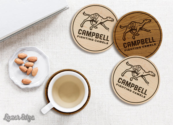 Campbell University Fighting Camels Coaster – Crafted from Cherry or Maple Wood – Campbell Camels