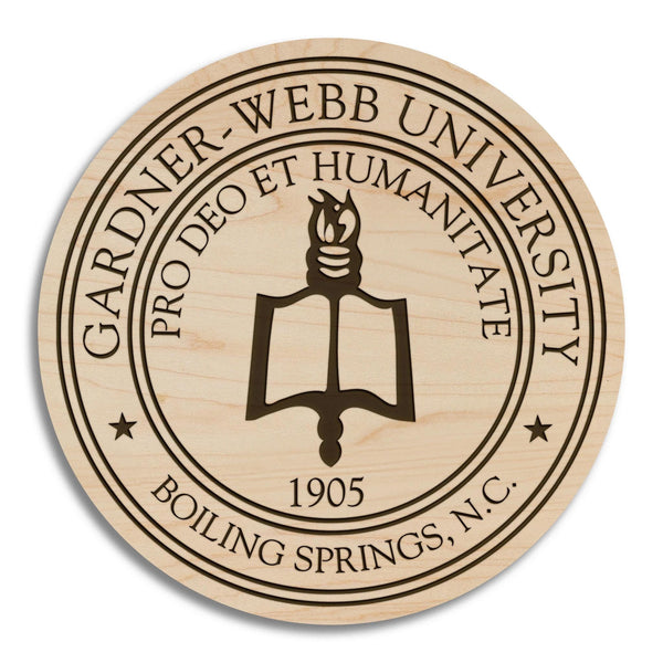 Gardner Webb University Seal Coaster – Crafted from Cherry or Maple Wood – Gardner Webb Bulldogs