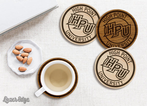 High Point University HPU Coaster – Crafted from Cherry and Maple Wood – High Point Panthers