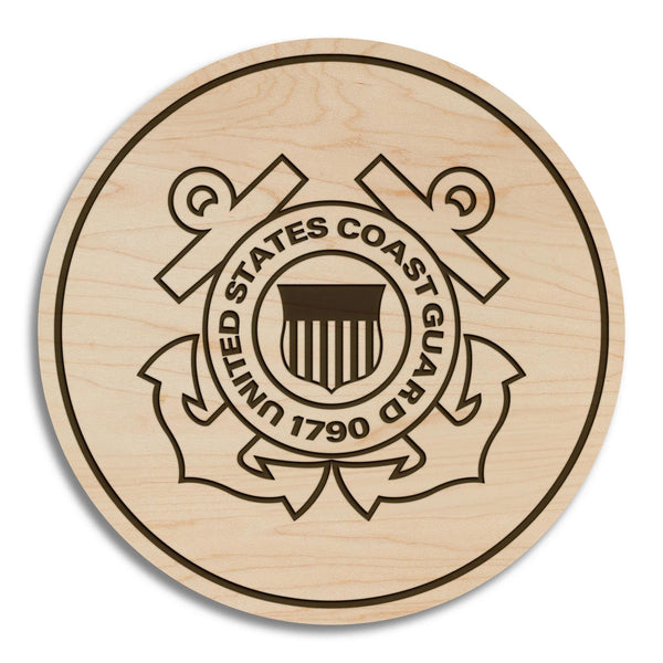 United States Coast Guard Coaster - Crafted from Cherry or Maple Wood