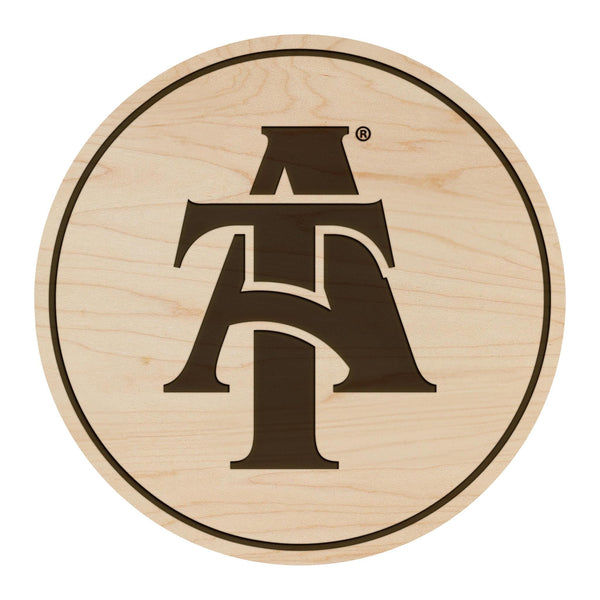 North Carolina Agricultural and Technical State University AT Coaster – Crafted from Cherry or Maple Wood – NC A&T Aggies