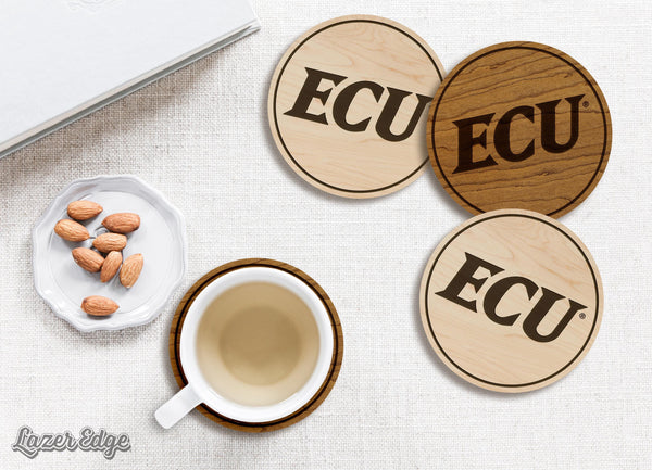 East Carolina University ECU Coaster – Crafted from Cherry or Maple Wood – ECU Pirates