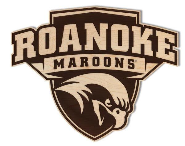 Roanoke College Maroons Wall Hanging - Crafted from Cherry and Maple Wood - Roanoke Maroons