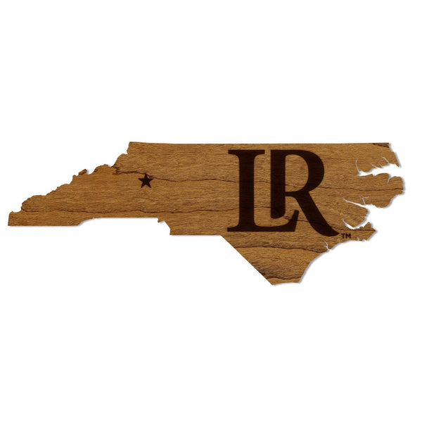 Lenoir-Rhyne University LR Lettermark on State Magnet - Crafted from Cherry or Maple Wood - Lenoir-Rhyne Bears