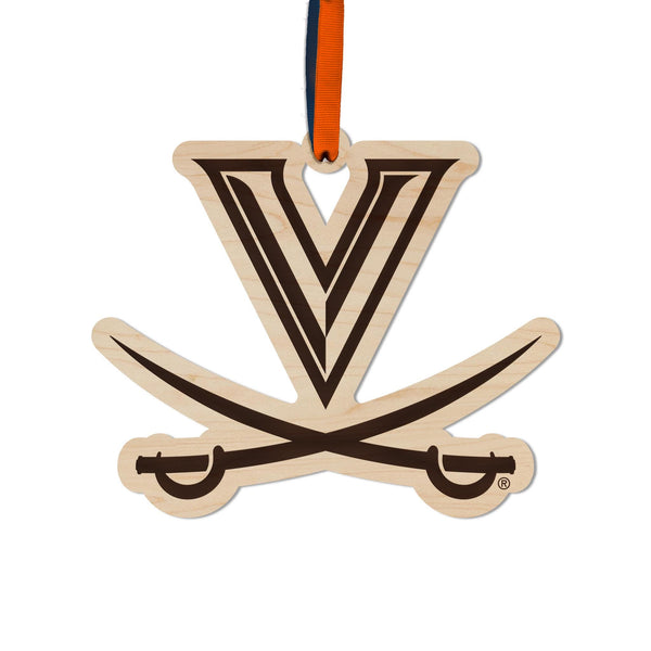University of Virginia Sabres Ornament – Crafted from Cherry and Maple Wood – Virginia Cavaliers