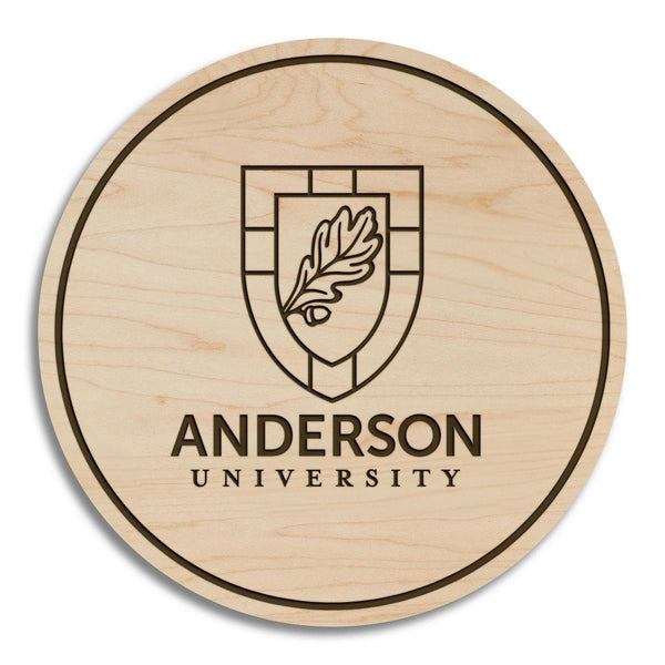 Anderson University Institution Mark Coasters – Crafted from Cherry Wood – Anderson Trojans