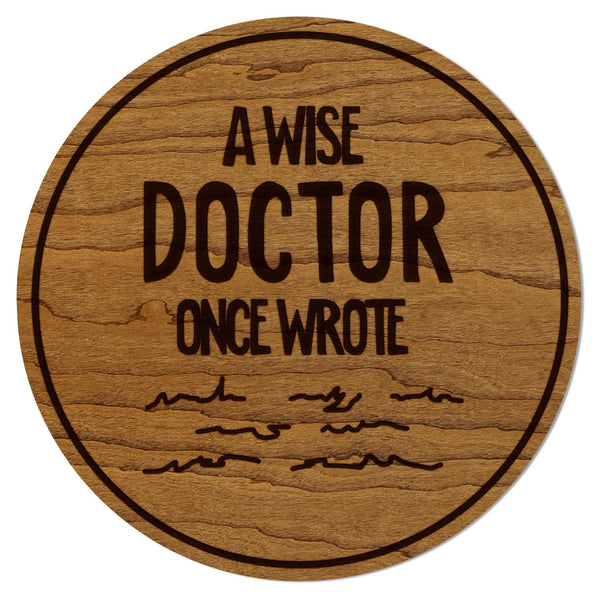 A Wise Doctor Coaster – Crafted from Cherry or Maple Wood