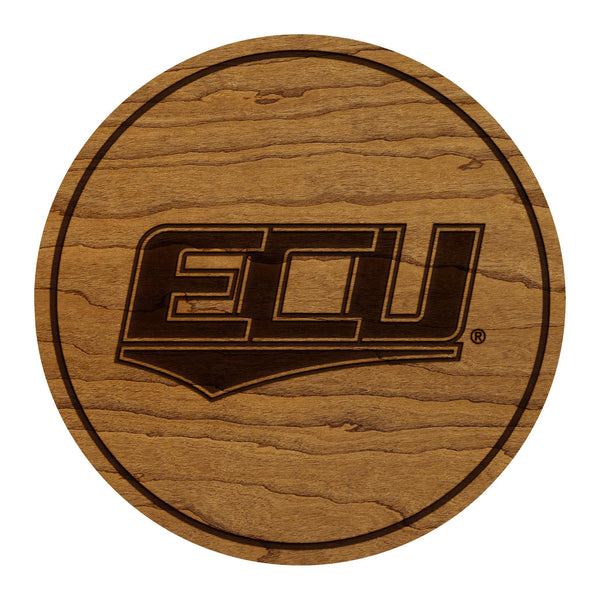 East Carolina University Flying ECU Coaster – Crafted from Cherry or Maple Wood – ECU Pirates