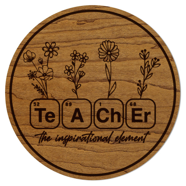 Teacher Elements Coaster – Crafted from Cherry or Maple Wood