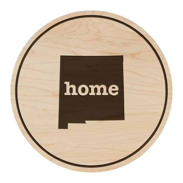 New Mexico Home State Map Coaster - Crafted from Cherry or Maple Wood