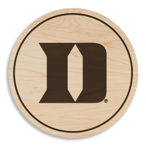 Duke Blue Devils Iron D Coaster– Crafted from Cherry or Maple Wood – Duke University