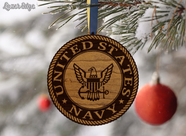 United States Navy Seal Ornament – Crafted from Cherry or Maple Wood