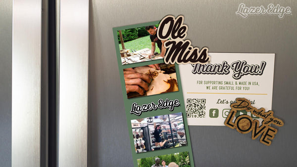 Ole Miss Logo Magnet - Crafted from Cherry or Maple Wood