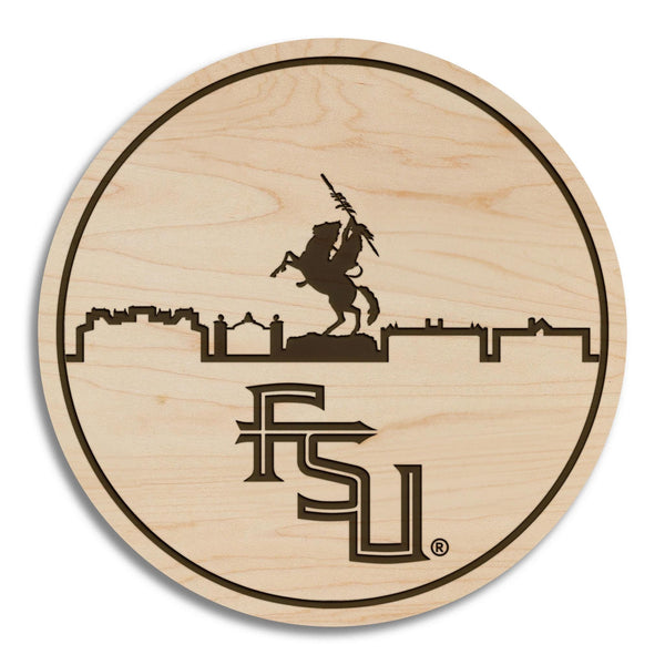 Florida State University Skyline Coaster – Crafted from Cherry or Maple Wood – Florida State Seminoles