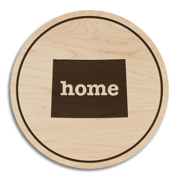 Wyoming Home State Map Coaster - Crafted from Cherry or Maple Wood